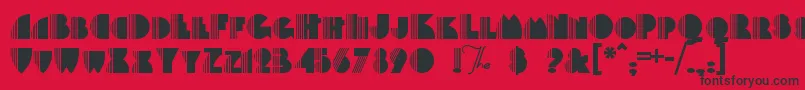 Saiba mais sobre a fonte Backstag Fonte Backstag – fontes pretas em um fundo vermelho