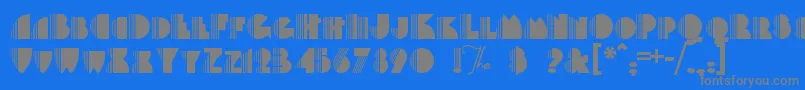 Backstag-Schriftart – Graue Schriften auf blauem Hintergrund