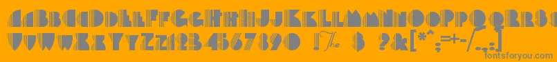 Backstag-Schriftart – Graue Schriften auf orangefarbenem Hintergrund