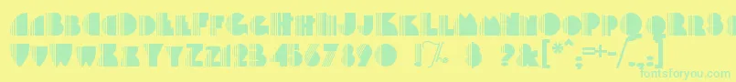 Backstag Font – Green Fonts on Yellow Background