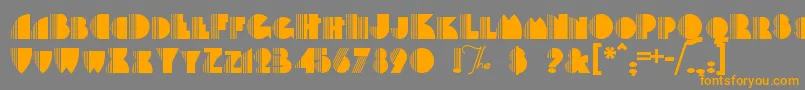 Backstag-Schriftart – Orangefarbene Schriften auf grauem Hintergrund
