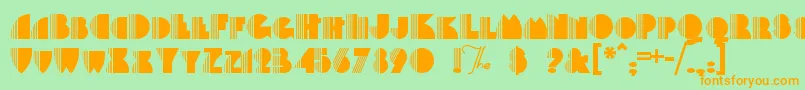 Backstag Font – Orange Fonts on Green Background
