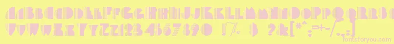 Fonte Backstag – fontes rosa em um fundo amarelo