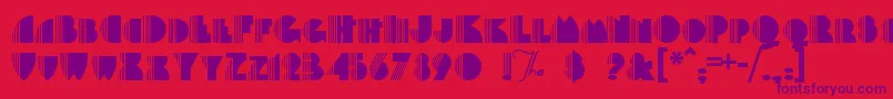 Backstag Font – Purple Fonts on Red Background