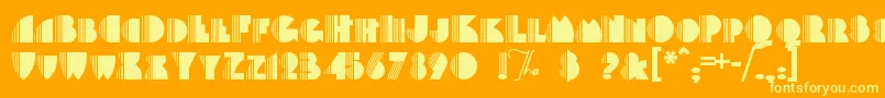 Fonte Backstag – fontes amarelas em um fundo laranja