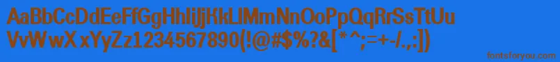 AGroticnrextrabold Font – Brown Fonts on Blue Background