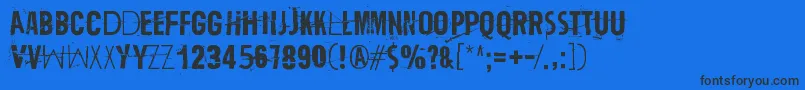 TrashZydego Font – Black Fonts on Blue Background