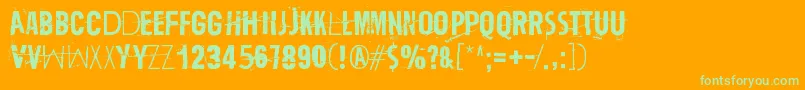 TrashZydego Font – Green Fonts on Orange Background