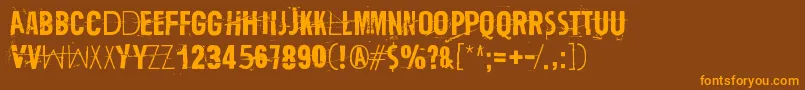 TrashZydego Font – Orange Fonts on Brown Background