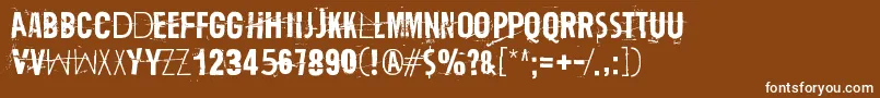 TrashZydego Font – White Fonts on Brown Background