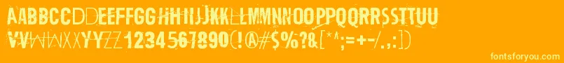 TrashZydego Font – Yellow Fonts on Orange Background