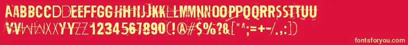 TrashZydego Font – Yellow Fonts on Red Background