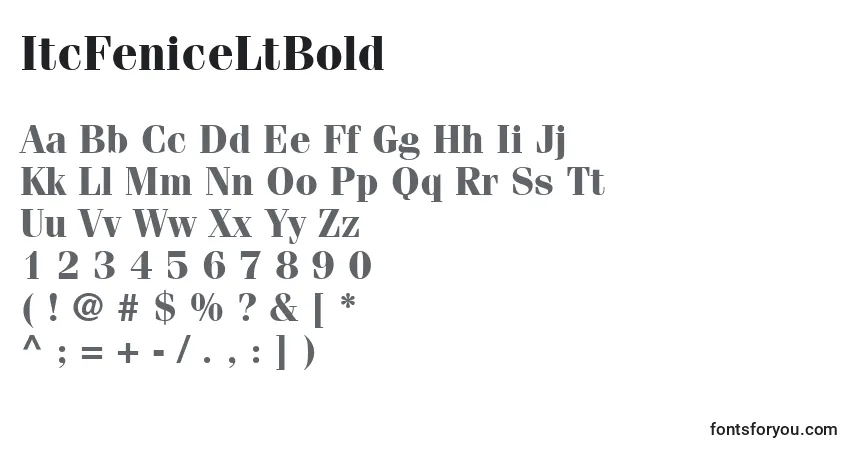 Czcionka ItcFeniceLtBold – alfabet, cyfry, specjalne znaki