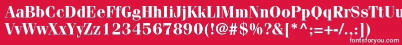 フォントItcFeniceLtBold – 赤い背景に白い文字