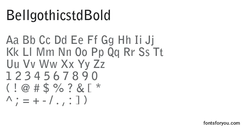 Czcionka BellgothicstdBold – alfabet, cyfry, specjalne znaki