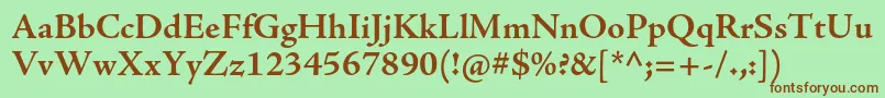 Шрифт AjensonproBold – коричневые шрифты на зелёном фоне