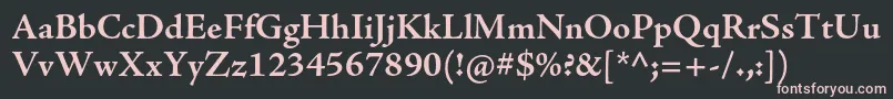AjensonproBold Font – Pink Fonts on Black Background