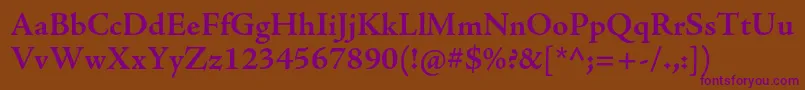 AjensonproBold Font – Purple Fonts on Brown Background