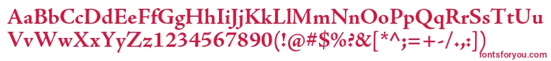 AjensonproBold-Schriftart – Rote Schriften auf weißem Hintergrund