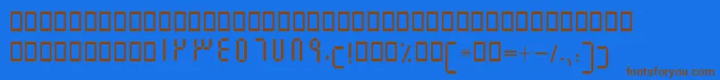 BElm-Schriftart – Braune Schriften auf blauem Hintergrund