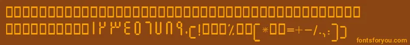 BElm-Schriftart – Orangefarbene Schriften auf braunem Hintergrund