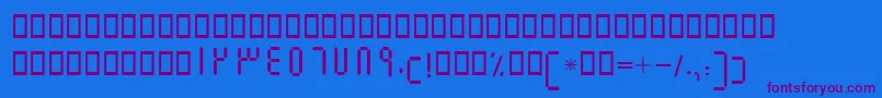 Weitere Informationen zur BElm-Schriftart BElm-Schriftart – Violette Schriften auf blauem Hintergrund