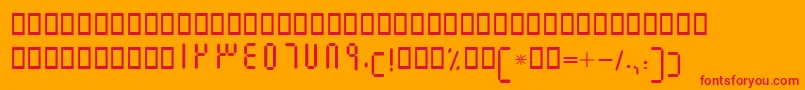 Czcionka BElm – czerwone czcionki na pomarańczowym tle