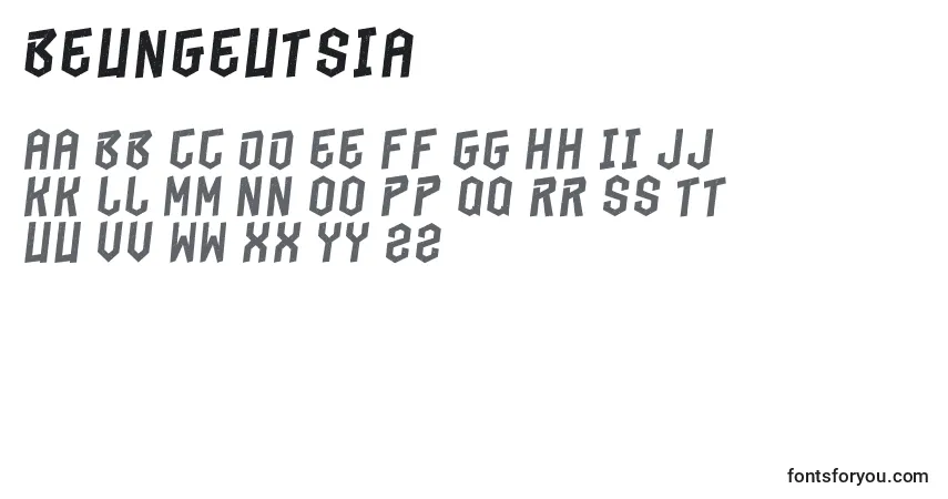 Czcionka BeungeutSia – alfabet, cyfry, specjalne znaki