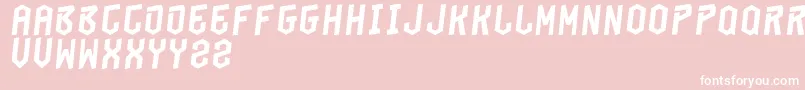 Fonte BeungeutSia – fontes brancas em um fundo rosa
