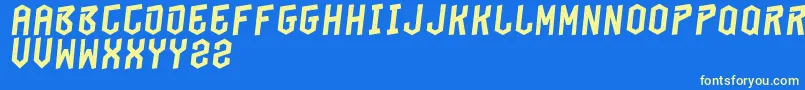 BeungeutSia Font – Yellow Fonts on Blue Background