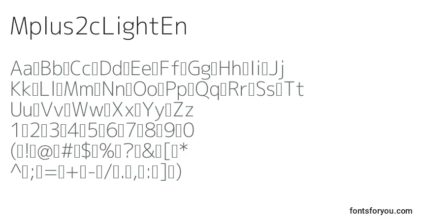 Mplus2cLightEn-fontti – aakkoset, numerot, erikoismerkit