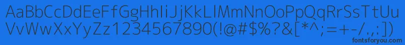 Mplus2cLightEn Font – Black Fonts on Blue Background