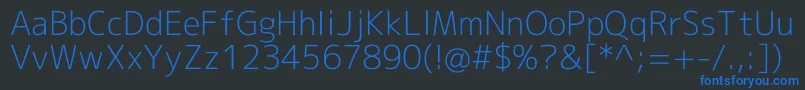 Mplus2cLightEn Font – Blue Fonts on Black Background