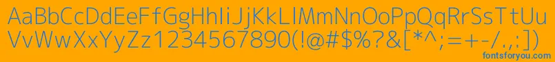 フォントMplus2cLightEn – オレンジの背景に青い文字