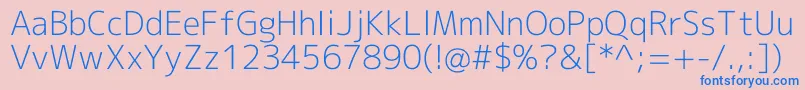 Police Mplus2cLightEn – polices bleues sur fond rose