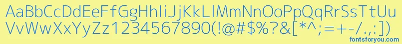 Mplus2cLightEn Font – Blue Fonts on Yellow Background