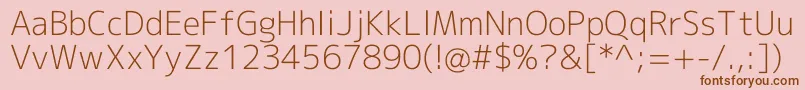 Mplus2cLightEn Font – Brown Fonts on Pink Background