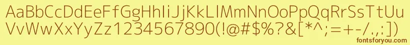 Mplus2cLightEn Font – Brown Fonts on Yellow Background