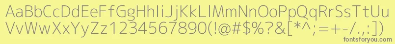 Weitere Informationen zur Mplus2cLightEn-Schriftart Mplus2cLightEn-Schriftart – Graue Schriften auf gelbem Hintergrund