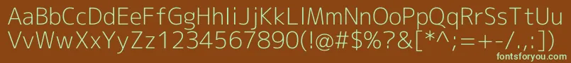 Mplus2cLightEn Font – Green Fonts on Brown Background