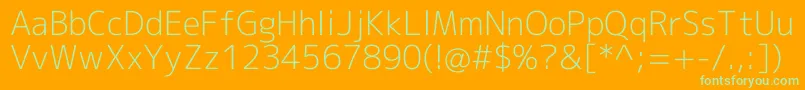 Mplus2cLightEn Font – Green Fonts on Orange Background