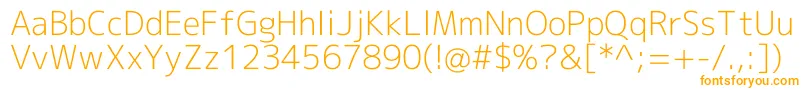 Mplus2cLightEn Font – Orange Fonts on White Background