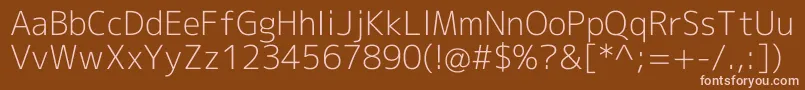 Mplus2cLightEn Font – Pink Fonts on Brown Background