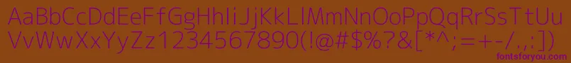 Mplus2cLightEn Font – Purple Fonts on Brown Background