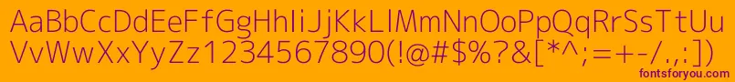 Mplus2cLightEn Font – Purple Fonts on Orange Background