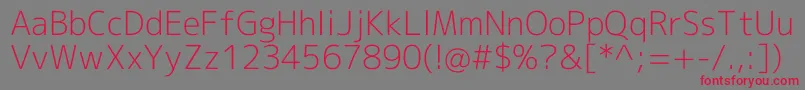 Mplus2cLightEn Font – Red Fonts on Gray Background