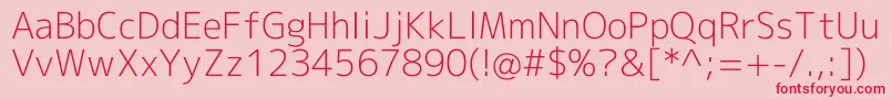 フォントMplus2cLightEn – ピンクの背景に赤い文字