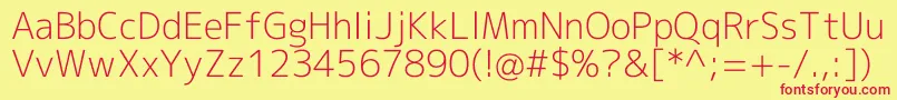 Mplus2cLightEn Font – Red Fonts on Yellow Background