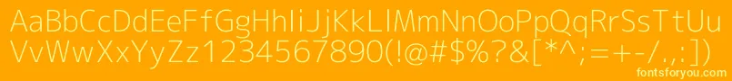 Mplus2cLightEn Font – Yellow Fonts on Orange Background