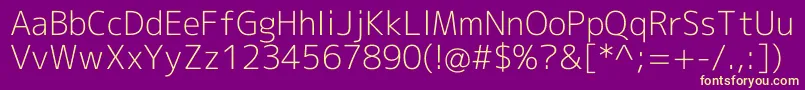 Mplus2cLightEn Font – Yellow Fonts on Purple Background